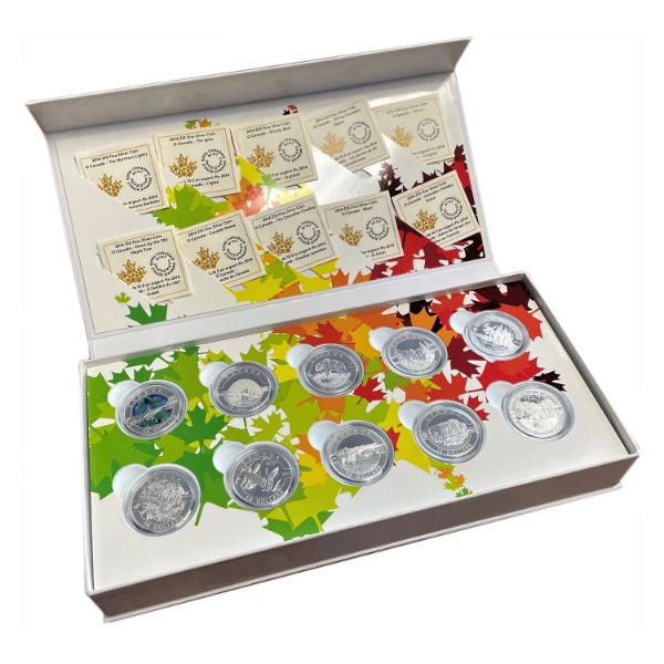 2014 O Canada $10 10-Coin Set w/ Deluxe Box (Tax Exempt)
