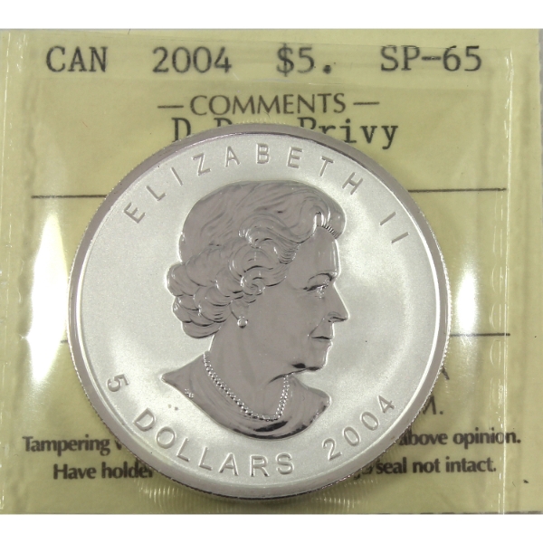 1oz 2004 $5 SML w/ D-Day Privy Mark ICCS SP65 (Tax Exempt)