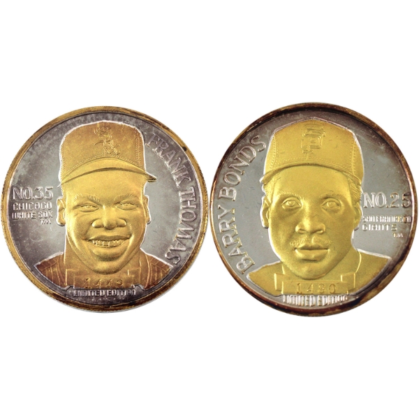 2x 1oz Enviromint 1994 Major League Baseball Players .999 Silver Rounds w/ Gold Plating (Tax Exempt)