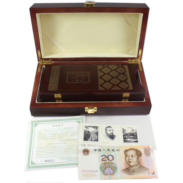 China Famous Shandong Commemorative Silver Plated Medallion Set in Folding Display Case