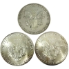 Image 2 : 3x 1oz USA 1986 $1 .999 Fine Silver Eagles. First year of issue! 3pcs (Tax Exempt)