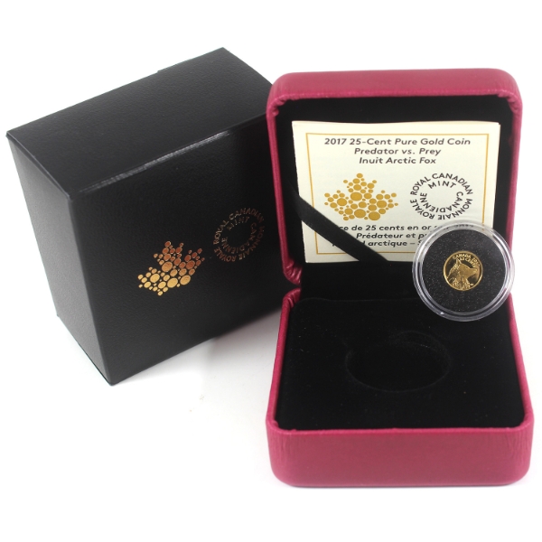 2017 25-cent Predator VS Prey - Inuit Arctic Fox 0.5g .9999 Fine Gold (Tax Exempt)