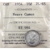 10-cent 1954 ICCS PL65 Heavy Cameo