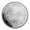 Image 1 : 1oz Chevrolet Corvette Flag Shaped .999 Fine Silver Proof Enameled Emblem (Tax Exempt)