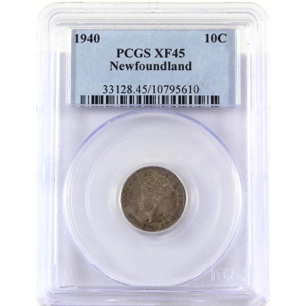 Newfoundland 10-cent 1940 PCGS EF45