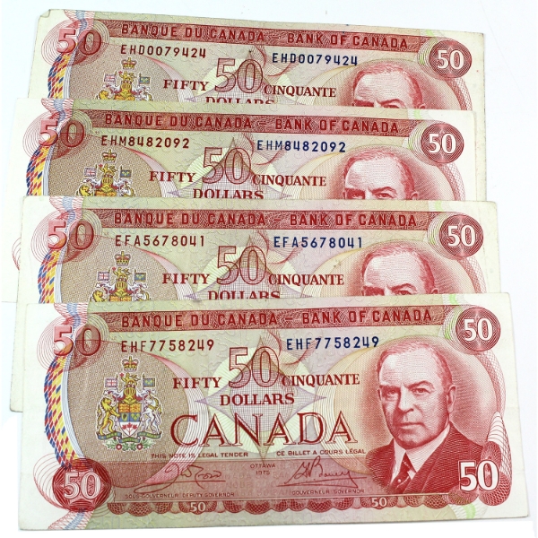 BC-51b 1975 $50 Crow-Bouey. 4pcs. 
