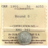 Image 1 : 5-cent 1900 Round 0 ICCS AU55