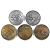 Image 2 : Group Lot of 5 Apollo Silver Medals, 3 Bronze Toned. 5pcs.