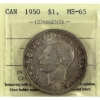 Image 1 : Silver $1 1950 ICCS MS65