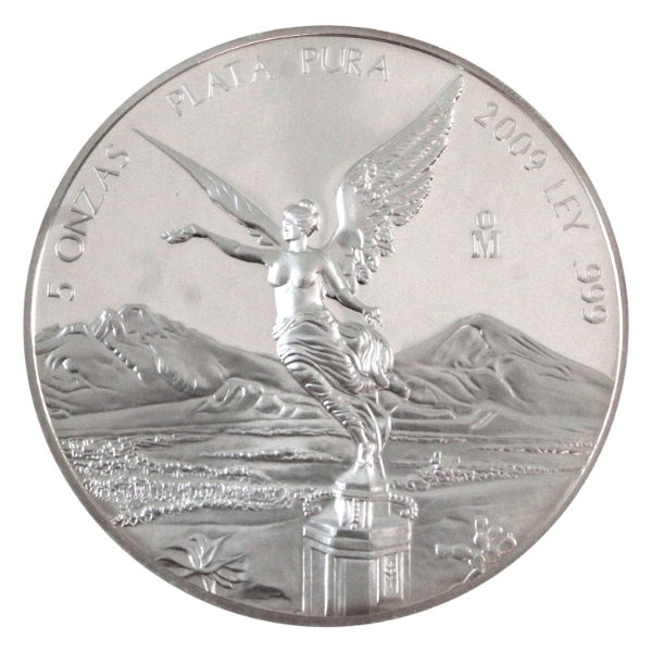 Mexico 2009 Libertard 5oz .999 Fine Silver (Tax Exempt)