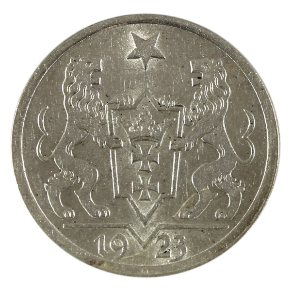 Danzig Silver 1923 Gulden AU-UNC