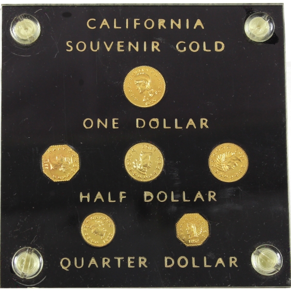 California 1852-1855 Souvenir Gold Tokens 6-Token Set