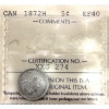 Image 1 : 5-cent 1872H ICCS EF40