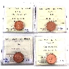 Image 1 : 1-cent 2005P First Day, 2005, 2007 & 2007 Magnetic ICCS MS67 Red. 4pcs.