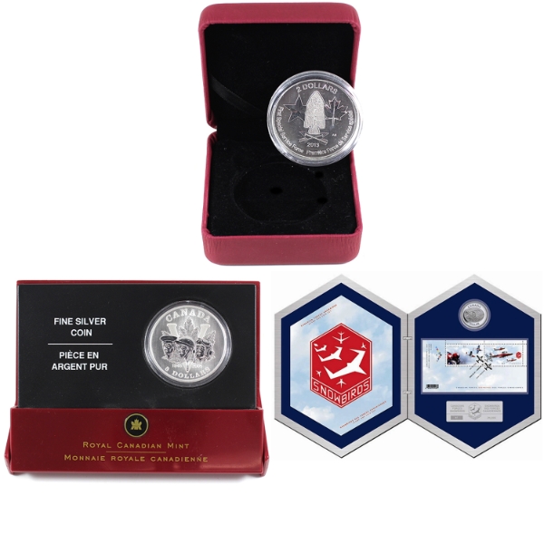 Group Lot of 2005-2013 $5 Commemorative Military Fine Silver Coins. 3pcs. (Tax Exempt)