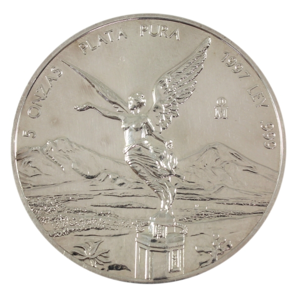 5oz Mexico 1997 Libertad .999 Fine Silver Round (Tax Exempt)