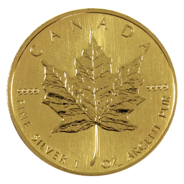 1oz 2003 $5 24K Gold Plated SML .9999 Fine Silver (Tax Exempt)