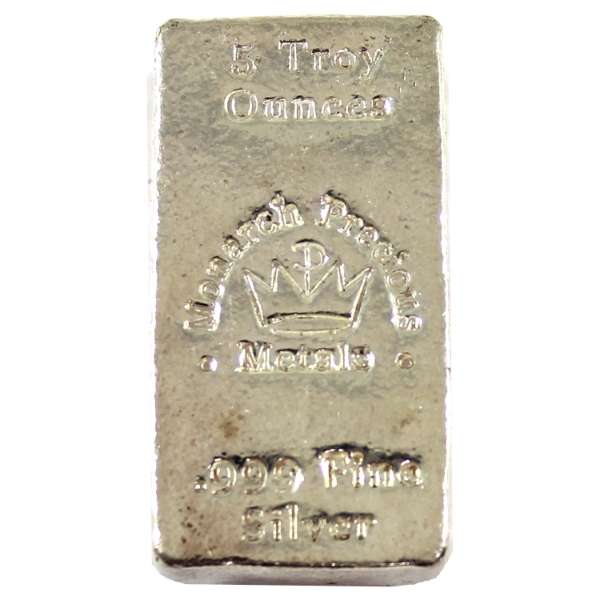 5oz Monarch .999 Fine Silver Bar (Tax Exempt)