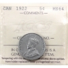 Image 1 : 5-cent 1922 Far Rim ICCS MS64