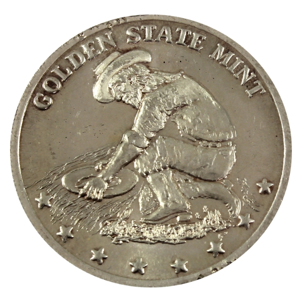 1oz Golden State Mint Prospector .999 Fine Silver Round (Tax Exempt)