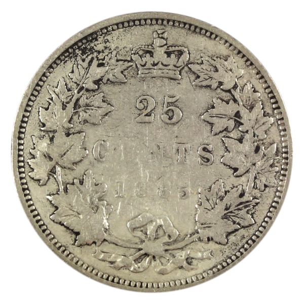25-cent 1885 Curved Top 5 F-VF (F15)