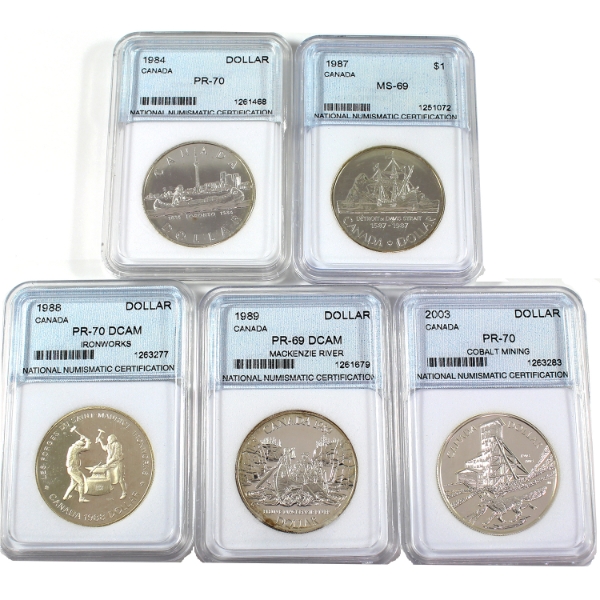 Nickel $1 1984-2003 NNC MS69 to PR70. 5pcs.