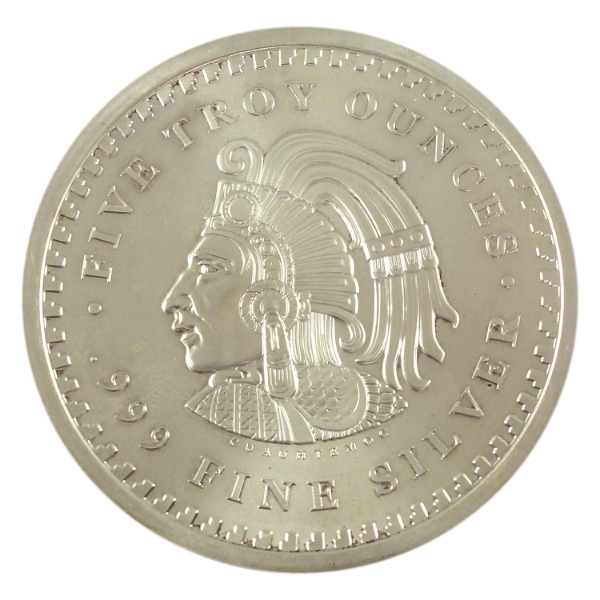 5oz Golden State Mint Aztec Calendar .999 Fine Silver Round (Tax Exempt)