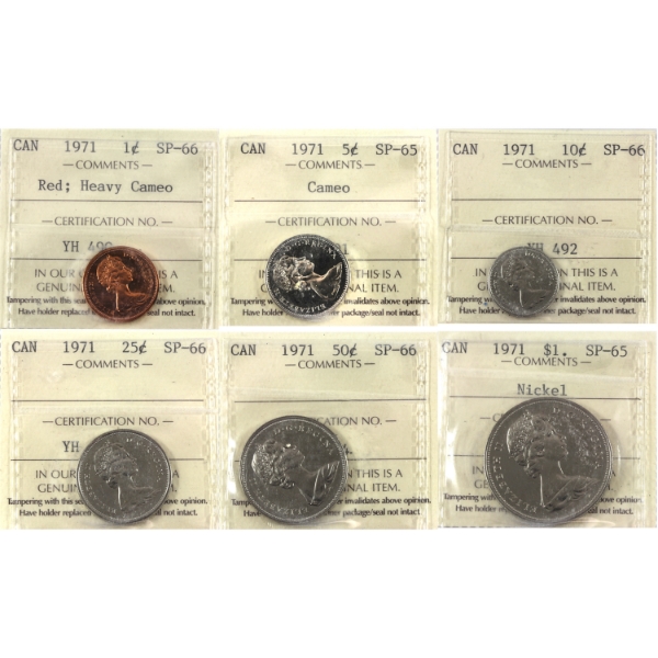 1971 Specimen Set ICCS Certified SP65 to SP66 w/ Original Holder & Outer Box