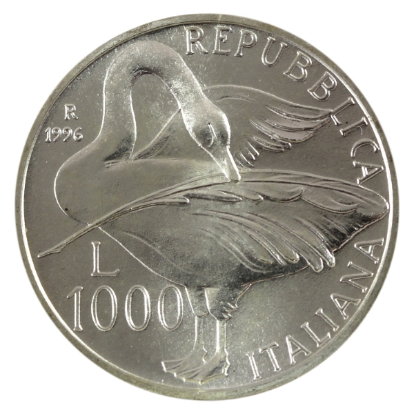 Italy Silver 1996R 1000 Lire BU+