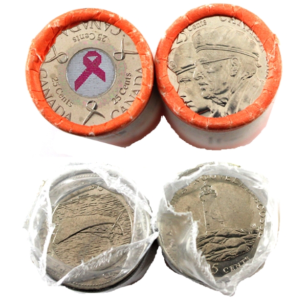 *25-cent 1992-2006 Quarter Rolls of 40pcs. 4 Rolls.  