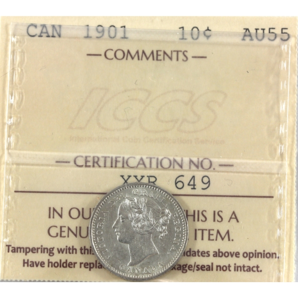 10-cent 1901 ICCS AU55
