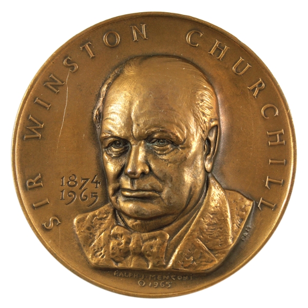 Great Britain/USA 1965 Winston Churchill Medal 156.5g-Bronze, 68mm