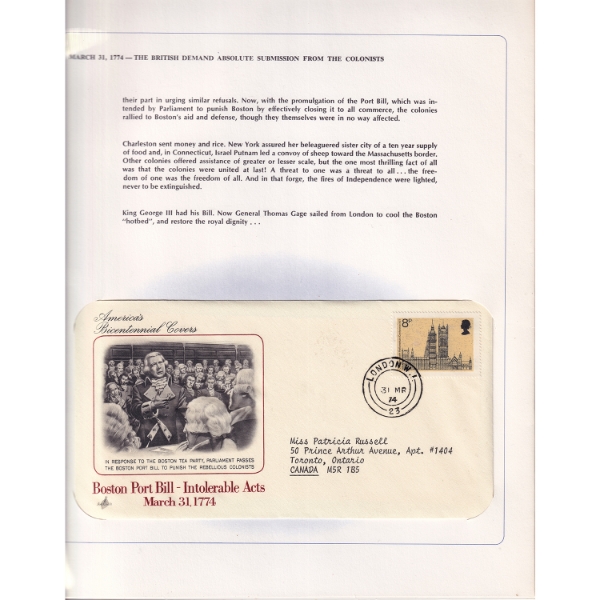 USA Stamps - America's Bicentennial Covers in Red Album
