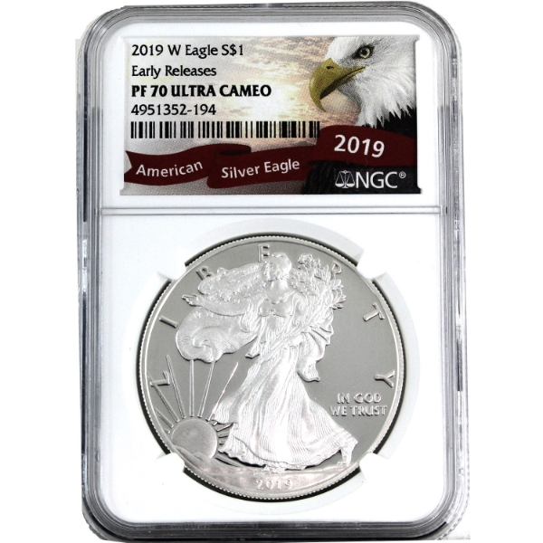 USA Silver 2019W $1 Silver Eagle NGC PF70 Ultra Cameo (Tax Exempt)