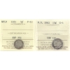Image 1 : New Brunswick 10-cent 1862 G6 & Newfoundland 5-cent 1881 F12 ICCS. 2pcs.