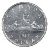 Image 2 : Silver $1 1947 Maple Leaf, Dbl HP ICCS MS62
