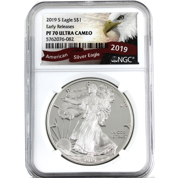 USA Silver 2019 $1 Silver Eagle NGC PF70 Ultra Cameo (Tax Exempt)