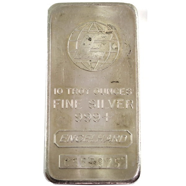 10oz Engelhard .999+ Fine Silver Bar (Tax Exempt)