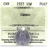 Image 1 : 10-cent 1957 ICCS PL67 Cameo