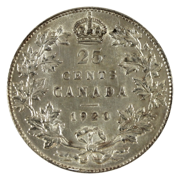 25-cent 1920 AU-UNC (Cleaned)
