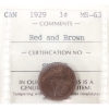 Image 1 : 1-cent 1929 ICCS MS63 RD & BN 