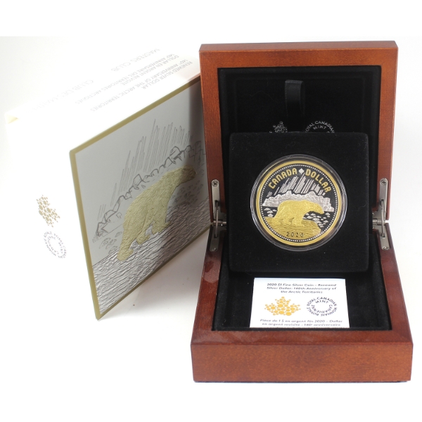 2020 $1 Renewed Silver Dollar: 140th Ann. of the Arctic Territories 2oz .9999 Fine Silver Coin