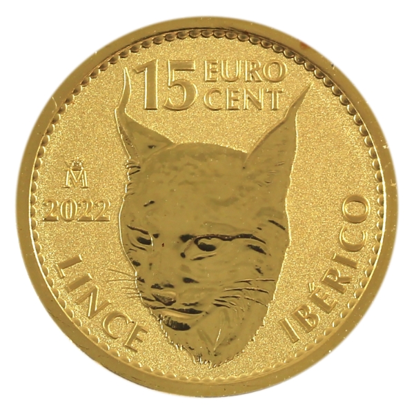 1/10oz Spain 2022 0.15 Euro Iberian Lynx .9999 Fine Gold Coin (Tax Exempt)