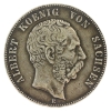 Image 2 : German States-Saxony Albertine Silver 1876-E 5 Mark VF 