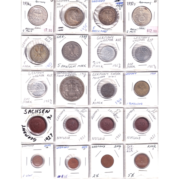 Bulk Collection of Germany 1902-2006 Mixed Denomination in 20-Pocket Sheets. 40pcs.