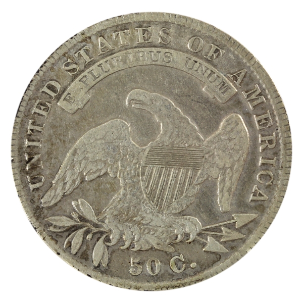 USA Silver 1836 Capped Bust Reeded Edge Half Dollar VF-EF