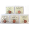 1-cent 2003, 2003WP New Effigy NBU, 2003P & 2x 2003P New Effigy ICCS MS67 Red. 5pcs