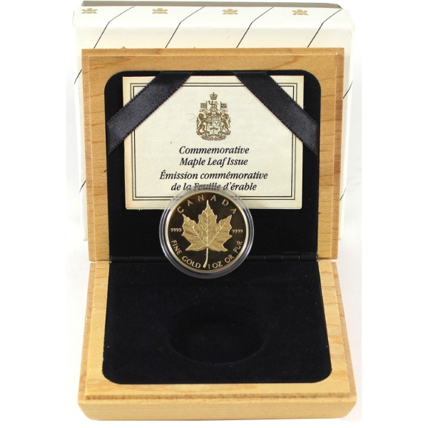 1989 Gold $50 Commemorative Issue 1oz GML In Wood Display Case (Tax Exempt)