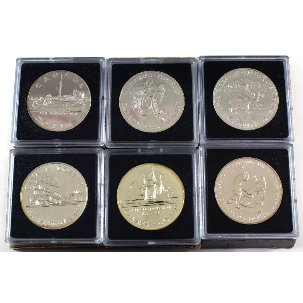 Group Lot of 1983-1988 Brilliant Uncirculated Dollars. 6pcs.