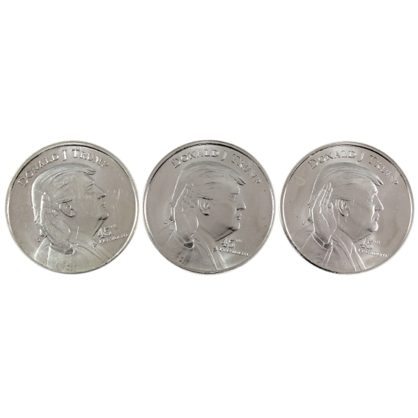 3x 1oz Donald J. Trump - 45th President of the United States .999 Fine Silver Rounds. 3pcs.